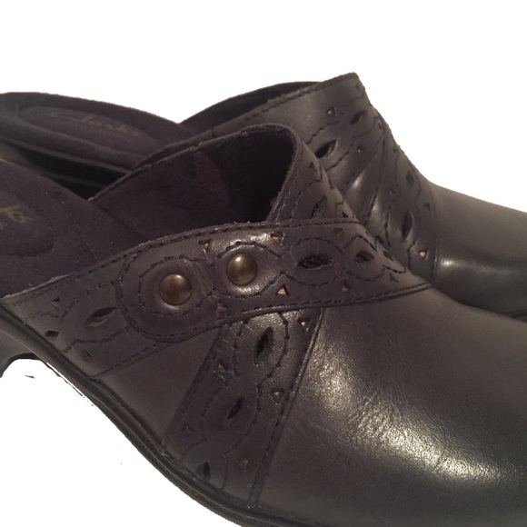 Clarks Bendables Womens Gray Leather Mule Heel Shoes Size 7 M 64948 - Picture 3 of 9